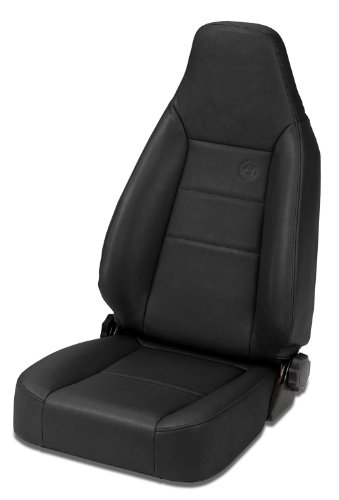 Bestop 39434-15 TrailMax II Sport Black Denim Front High Back All-Vinyl Single Jeep Seat for 1976-2006 Jeep CJ and Wrangler