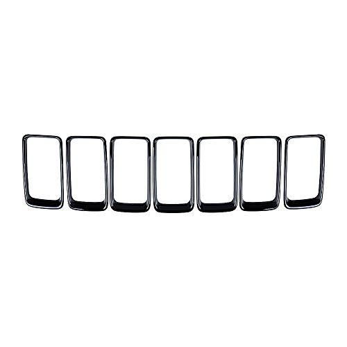 Astra Depot Compatible for 2014-2016 Jeep Grand Cherokee Grille Grill Cover Inserts Kit 7pcs Glossy Black