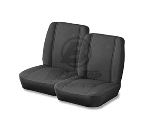 Bestop 39429-01 TrailMax II Classic Black Crush Low Back All-Vinyl Single Jeep Seat for 1976-2006 Jeep CJ and Wrangler