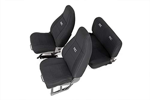 Rough Country 91009 Jeep Neoprene Seat Cover Set | Black | 91-95 Wrangler YJ