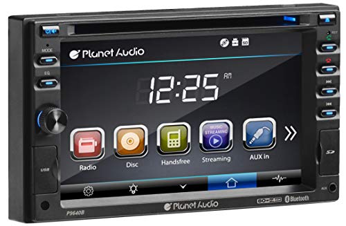 Planet Audio P9640B Double Din, Touchscreen, Bluetooth, DVD/CD/MP3/USB/SD AM/FM Car Stereo, 6.2 Inch Digital LCD Monitor, Wireless Remote