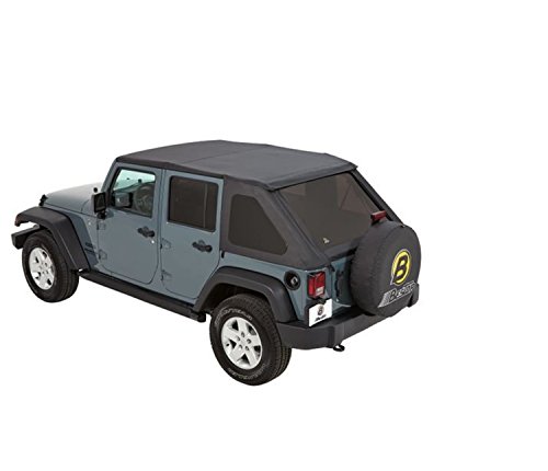 Bestop 56823-35 Black Diamond Trektop NX Complete Frameless Replacement Soft Top with with Sunrider Sunroof Feature for 2007-2017 Wrangler Unlimited