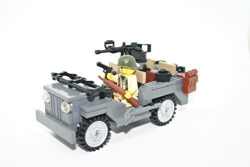 Modern Brick Warfare WW2 Willys Jeep Custom Kit