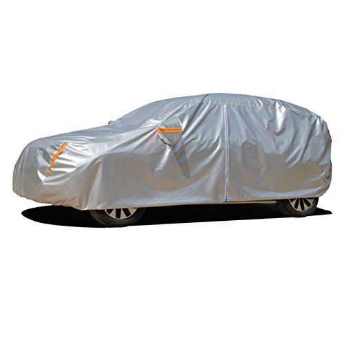 Kayme Four Layers Waterproof All Weather Car Covers with Cotton Zipper Sun Uv Rain Protection for Automobiles Indoor Outdoor Fit SUV Jeep (188" to 200") YXL