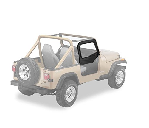 Bestop 53121-35 Black Diamond Fabric Replacement Upper Door Skin Set for 1997-2006 Wrangler TJ