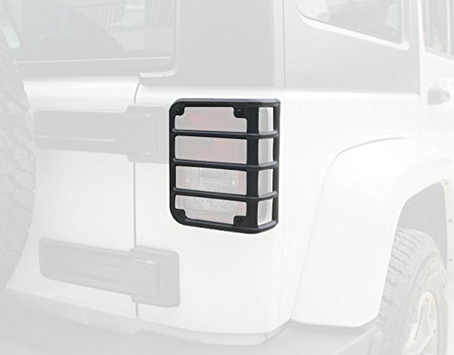 Bentolin Matte Black Rear Euro Tail Light Guard Cover Protector for 2007-2017 Jeep Wrangler - Pair