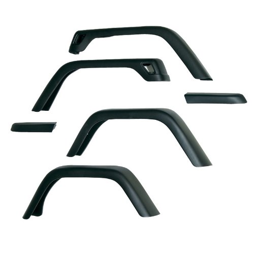 Rugged Ridge 11608.01 7 Wide Fender Flare with Hardware, 6 Piece Kit for 1997-2006 Jeep Wrangler TJ