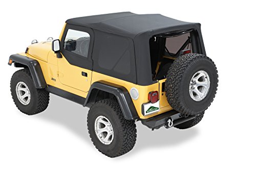 Pavement Ends by Bestop 51197-35 Black Diamond Replay Replacement Soft Top Tinted Back Windows w/Upper Door Skins for 1997-2006 Jeep Wrangler