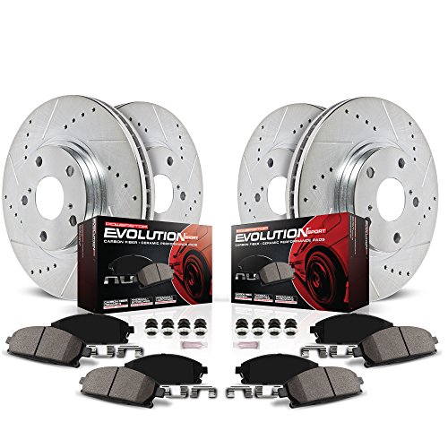 Power Stop K2798 Front and Rear Z23 Evolution Brake Kit with Drilled/Slotted Rotors and Ceramic Brake Pads