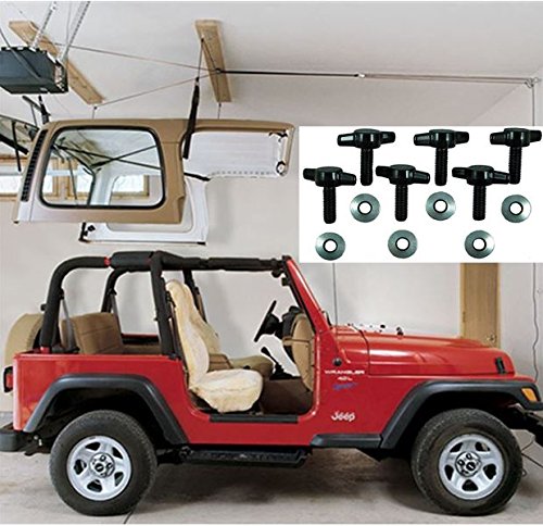 Jeep Hardtop Storage Harken Hoist Jeep Lift with BONUS 6 T Knobs for Quick Hardtop Removal | Safe for One Person Operation | Lifts Evenly with 6:1 Mechanical Advantage | Organize Your Garage