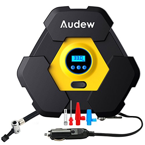 Audew Portable Air Compressor Pump, Auto Digital Tire Inflator, 12V 150 PSI Tire Pump for Car, Truck, Bicycle, and Other Inflatables