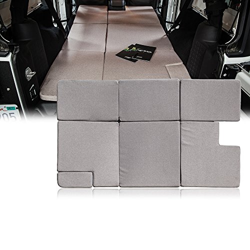 Xprite Browm Jeep Wrangler JKU 2007-2018 Sleeping Mattress Camping Pad Bed Platform, NitePad Sand Premium 1.5-inch Thick Portable Trunk Cushion