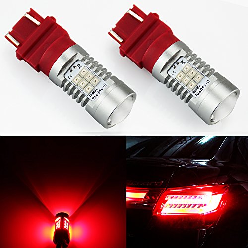 JDM ASTAR 1260 Lumens Extremely Bright PX Chipsets 3056 3156 3057 3157 LED Bulb For Brake Light Tail lights Turn Signal, Brilliant Red