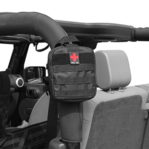 SUNPIE First Aid Kit Emergency Storage Bag to Roll Bar for Jeep Wrangler JK CJ TJ All Models Survival Rescue Case Tools Bags