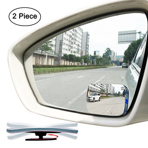 Slim Square Blind Spot Mirror, Ampper HD Glass Frameless Convex Rear View Mirror, Pack of 2