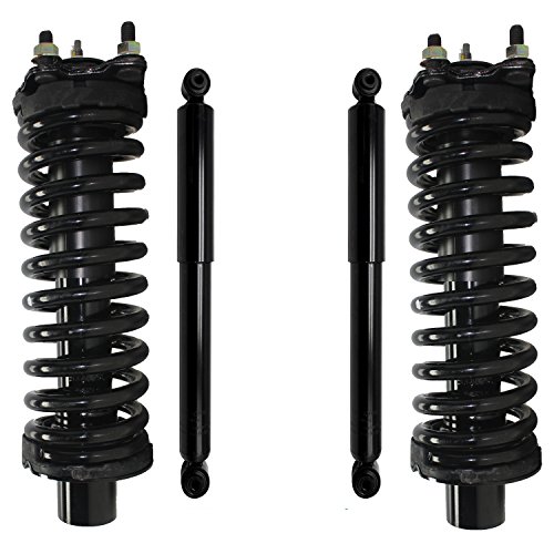 Pair of (2) Front Complete Coil-Spring Strut Assembly Set & 2 Rear Shock Absorbers for 2002-2012 Jeep Liberty
