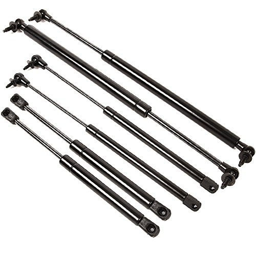 Red Hound Auto 6pc Combo KIT 1999-2004 Compatible with Jeep Grand Cherokee Gas Shocks Struts Prop Lift Rod Supports 2) Hood 2) Tailgate/Liftgate/Hatch/Trunk 2) Rear Window Glass Door Set