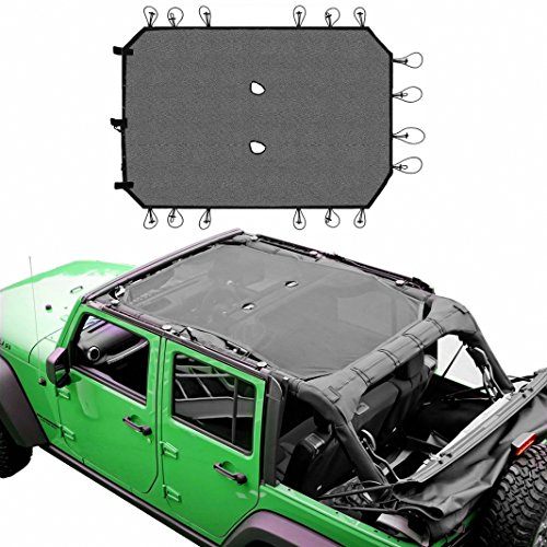 Jackey Awesome Mesh Bikini Top Cover Provides UV Protection for Jeep Wrangler JK 2007-2017 (Large)