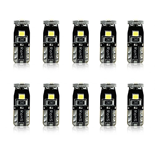 JDM ASTAR 10pcs Super Bright 194 168 175 2825 T10 PX Chipsets LED Bulbs,Xenon White (Best Value on the market)