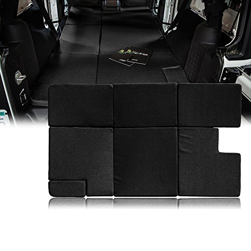 Xprite Black Jeep Wrangler JKU 2007-2018 Sleeping Mattress Camping Pad Bed Platform, NitePad Sand Premium 1.5-inch Thick Portable Trunk Cushion