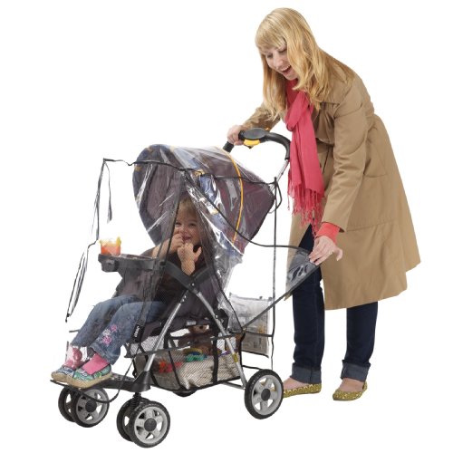 Jeep Deluxe Stroller Weather Shield, Baby Rain Cover, Universal Size, Waterproof, Water Resistant, Windproof, See Thru, Ventilation, Protection, Shade, Umbrella, Pram, Vinyl, Clear, Plastic