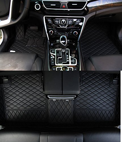 Worth-Mats JD3 Custom Fit Luxury XPE Leather Waterproof Floor Mat for Jeep Grand Cherokee Laredo/Jeep Grand Cherokee 2014-2018, Black with Black Stitching