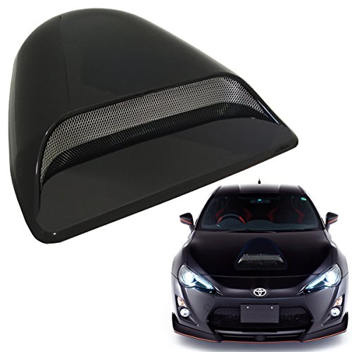 Mega Racer Universal JDM Style Decorative Hood Scoop Smoke Black Air Flow Intake Vent Cover Auto Car Truck Sport Racing