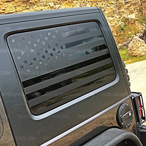 Skull Daddy Graphics JKU Hard top Window Flags to fit Jeep Wrangler 2007-2017 (JKU)