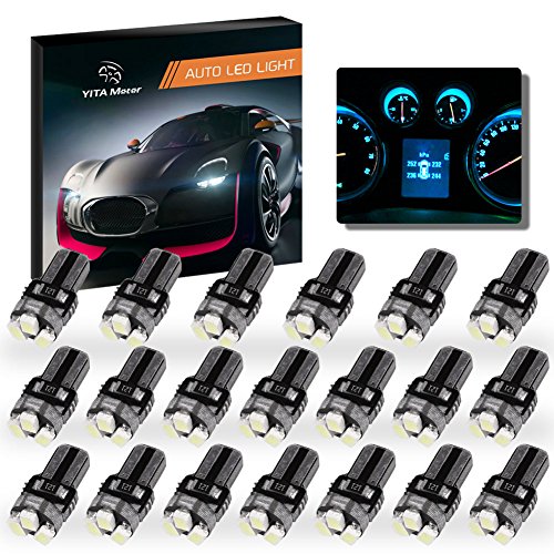 YITAMOTOR 20x T5 3-SMD Instrument Panel Cluster Dash Ice Blue LED Bulb Light Lamp 74 70 37 17